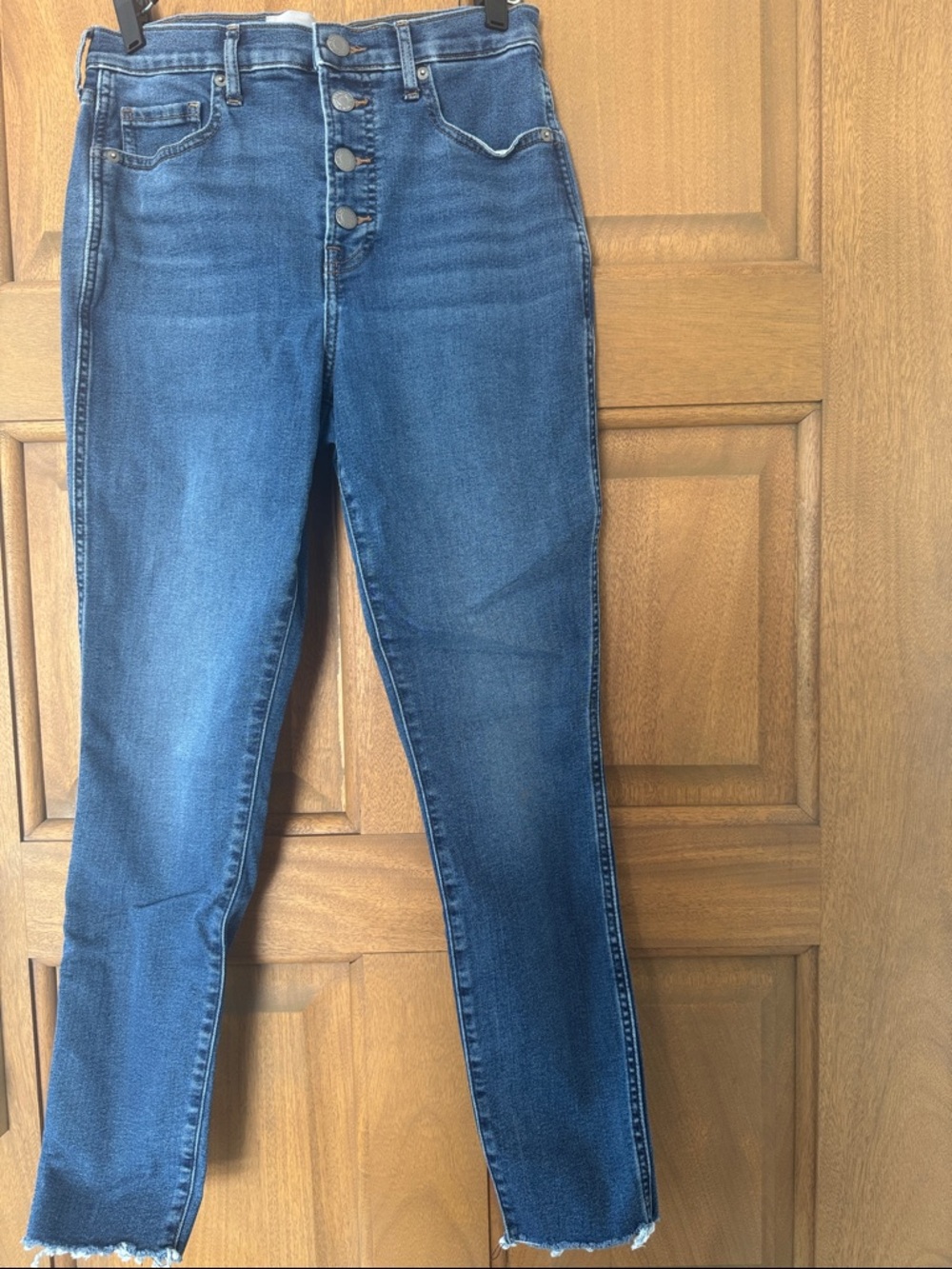 Everlane - 29 Regular - High-Rise Dark Blue Button-Fly Jeans